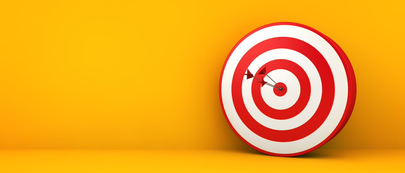 Bullseye on Yellow Background